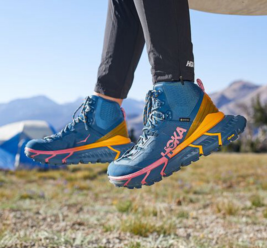 Hoka One One Tennine Hike Gore-Tex Vandringsskor Dam - Blå - LMQZE-0416